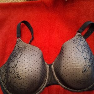 Olga Black Lace Floral Bra